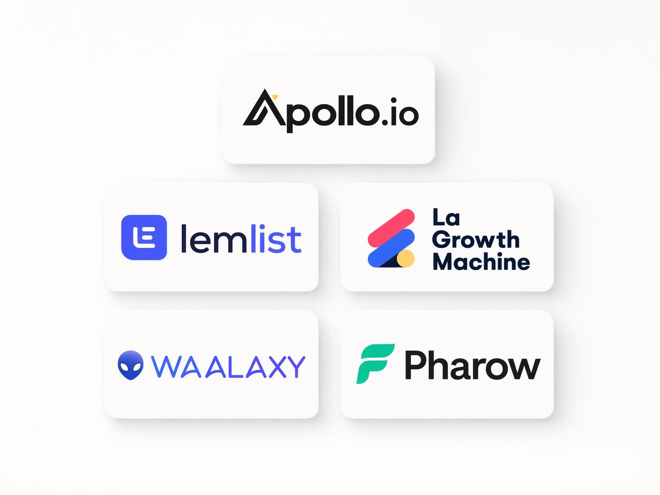Apollo, Lemlist, La Growth Machine, Waalaxy, Pharow, outils de prospection B2B