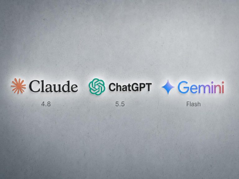 Logos Claude, ChatGPT et Gemini avec versions